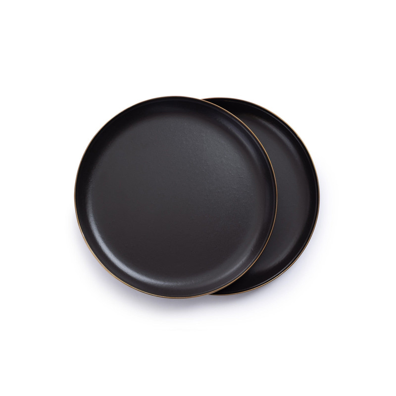 Enamel Deep Plate Set Charcoal Indoor/Outdoor